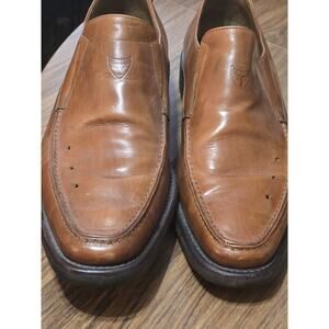 MICHAEL TOSCHI CIS Equipped Loafer Dress Shoes Cognac Leather Size 10.5 ITALY